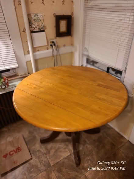 Photo of free Round wooden table (Roslindale) #1