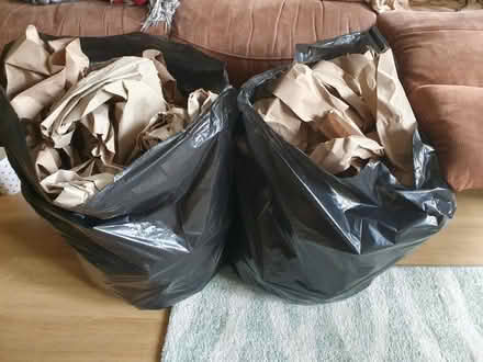 Photo of free 2 bin bags of brown packaging paper (BA13 Westbury) #1