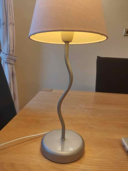 Photo of free Lilac and silver bedside table lamp (Finchampstead, RG40) #1