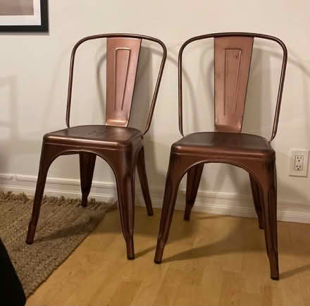 Photo of free 2 bronze metal dining chairs (Marina Del Rey) #1