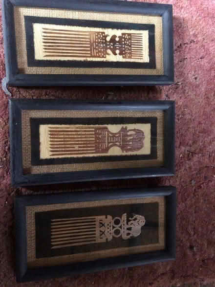 Photo of free Three framed wooden carvings (Sheet) #1