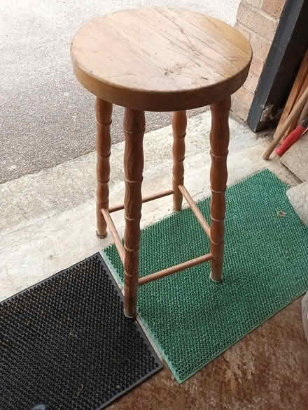 Photo of free tall wooden stool (Baldock, Clothall Common SG7) #1