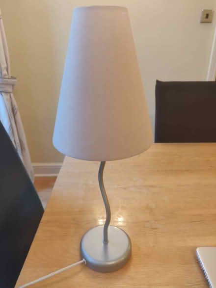Photo of free Lilac and silver bedside table lamp (Finchampstead, RG40) #3
