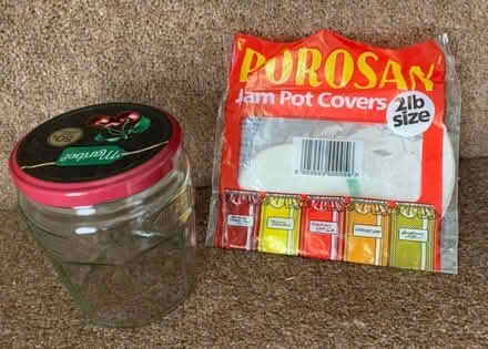 Photo of free Eight jam jars plus jam pot covers (Galgate LA2) #1
