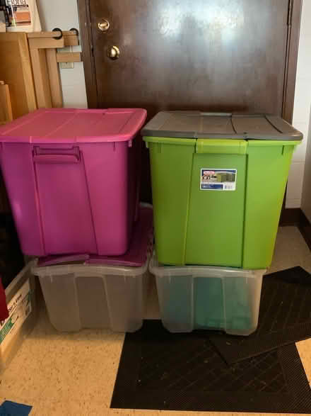 Photo of free 4 large plastic storage bins (West Seattle) #1