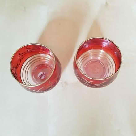 Photo of free Three Red Glass Tealight Holders (Handforth SK9) #1