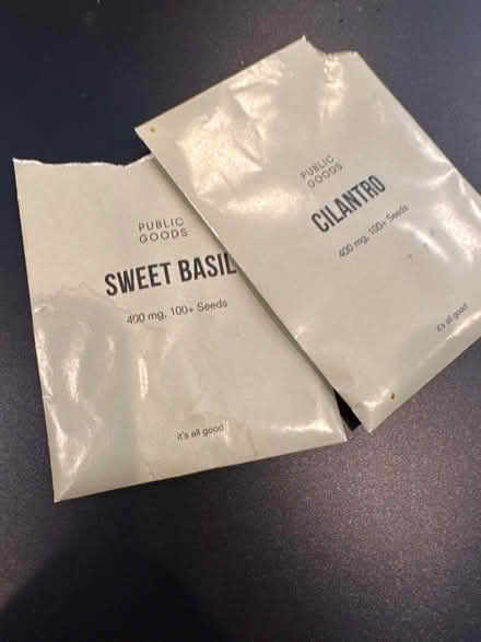 Photo of free Basil and cilantro seeds (opened) (Columbia Heights) #1