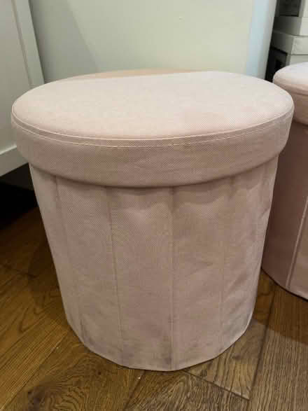 Photo of free 2 pink storage round stool ottoman (Chelsea SW3) #4