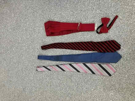 Photo of free Three ties, bow tie and cumberband (Beauchief S8) #1