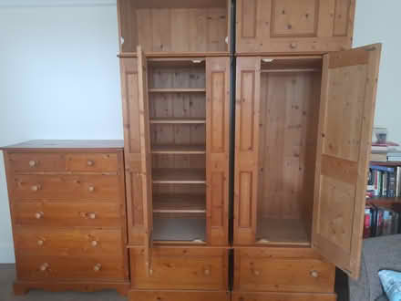 Photo of free Two pine wardrobes, one drawers set (Camden NW3) #3