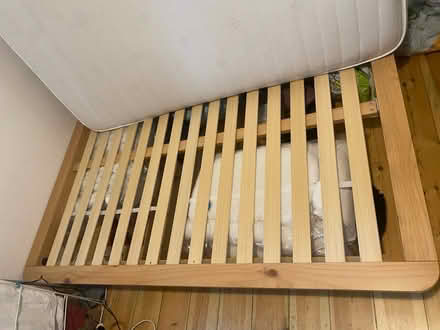 Photo of free Pine double bed and mattress (Brockley / Lewisham SE13) #2