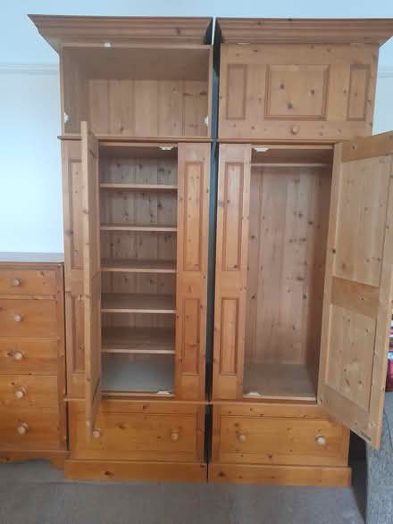 Photo of free Two pine wardrobes, one drawers set (Camden NW3) #1