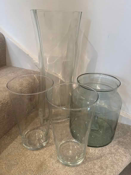Photo of free 4 large glass vases (Chelsea SW3) #1