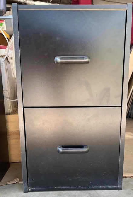 Photo of free 2 Drawer Wood File Cabinet (Bluebell Way Sunnyvale) #1
