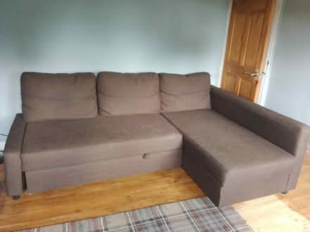 Photo of free large brown fabric extendable sofa/sofa bed (Paulerspury NN12) #2