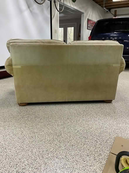 Photo of free tan velvety fabric love seat (City of Delafield) #4