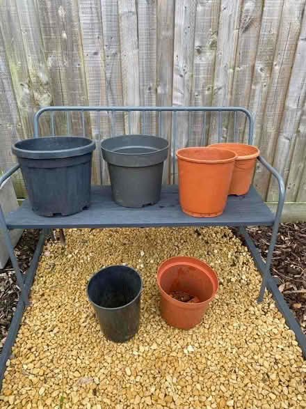 Photo of free 6 x large plastic flower pots and 12 x smaller ones (Stroud GL10) #1