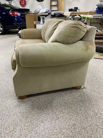 Photo of free tan velvety fabric love seat (City of Delafield) #3