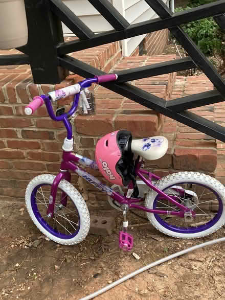 Photo of free Girls bike and helmet (Lynn & Leesville Rd. Raleigh) #2