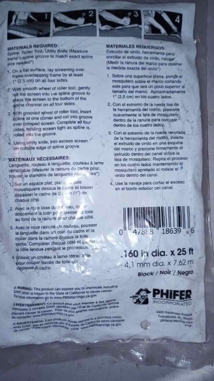 Photo of free Screen Spline 2 bags 25' each (Western Lake Worth) #3