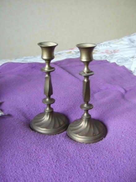Photo of free Brass candle sticks and snuffer (Barnard's Green WR14) #1
