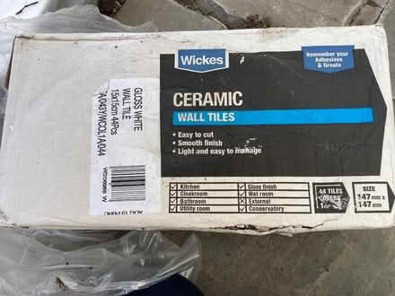 Photo of free Ceramic gloss white wall tiles (Oxhey Hall WD19) #1