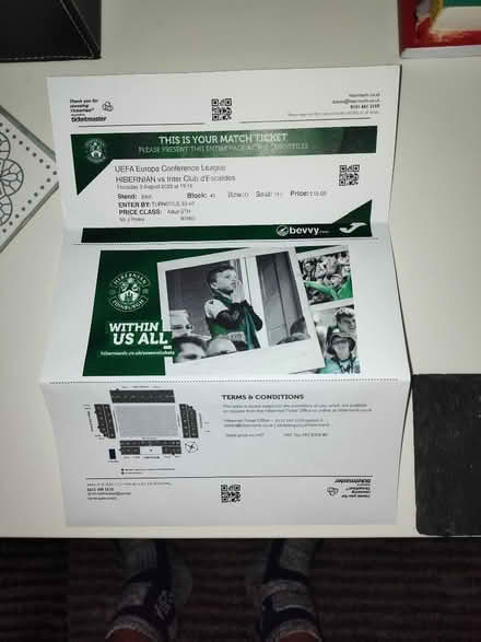 Photo of free Hibs ticket for tonite (Gorgie EH11) #1