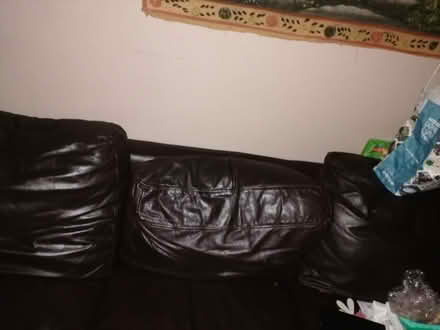 Photo of free Brown leather 3 seater sofa and 2 chairs (Low Beechburn DL15) #2