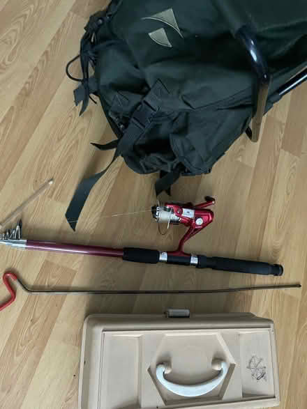 Photo of free Fishing rod, backpack/stool etc (Huyton) #1