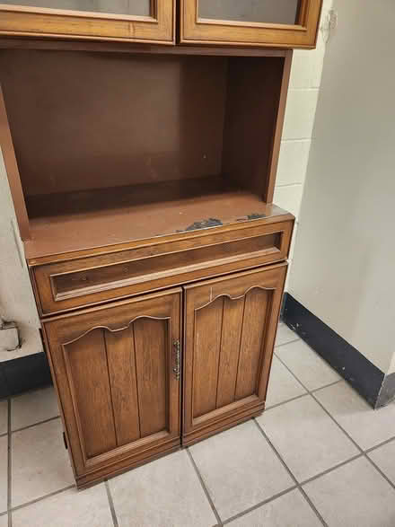 Photo of free Faux wood and metal cabinet (Central Harlem btwn 116 &. 125) #2