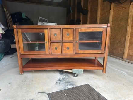 Photo of free Tv table credenza wood old (Avon) #3