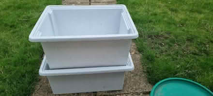 Photo of free 2 plastic stackable boxes & 1 lid (Bladon OX20) #2
