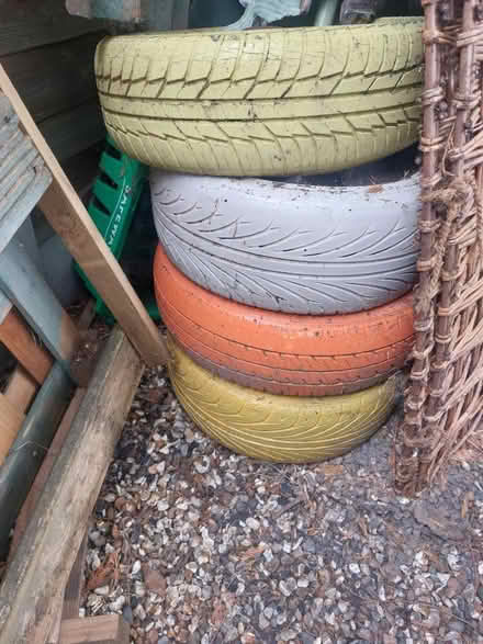 Photo of free Colourful tyres for planters (Wolverhampton WV3) #1