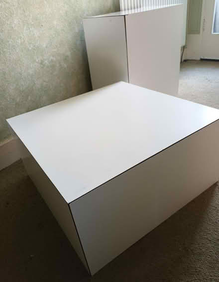 Photo of free Quirky cube white wooden tables (Fairfield L7) #1