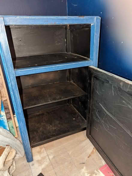 Photo of free Upcycled blue small wooden cabinet (Halifax HX2) #1