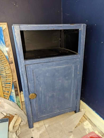 Photo of free Upcycled blue small wooden cabinet (Halifax HX2) #2