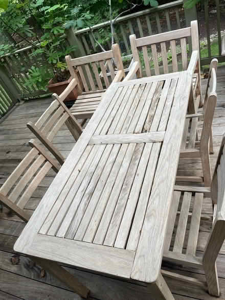 Photo of free Teak table and chairs (Chesterbrook Rd and Albemarle) #1