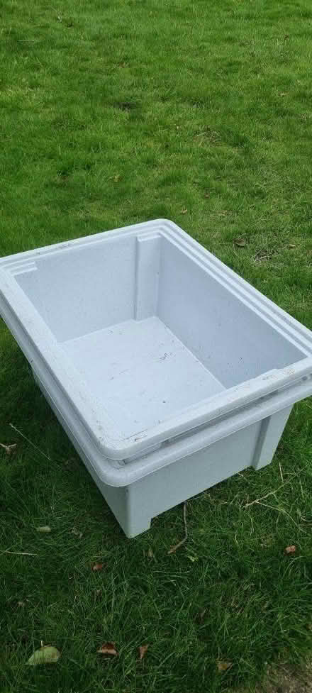 Photo of free 2 plastic stackable boxes & 1 lid (Bladon OX20) #1