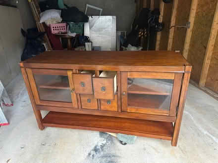 Photo of free Tv table credenza wood old (Avon) #2