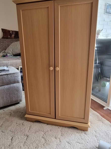 Photo of free Upright oak veneer storage cabinet (Bourne End SL8) #3