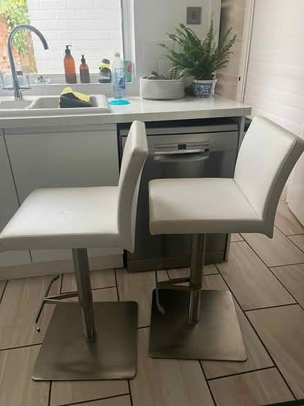 Photo of free Faux White Leather Bar Stools (Hadleigh) #2