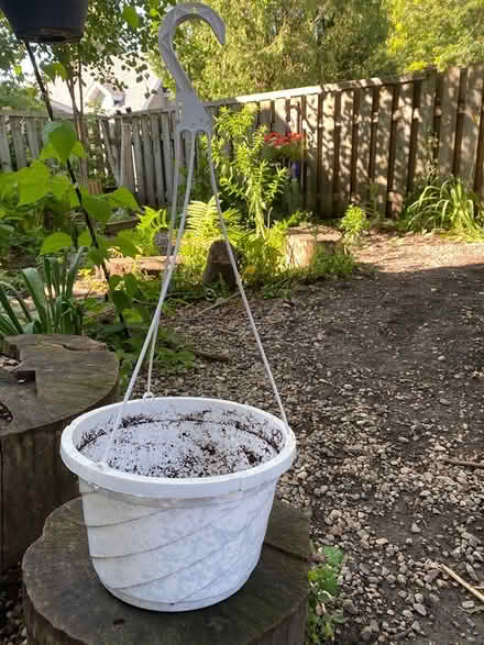 Photo of free White plastic hanging planter (Vanier) #1