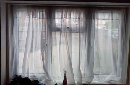 Photo of free 3 translucent curtains + wire (Harborne B17) #1
