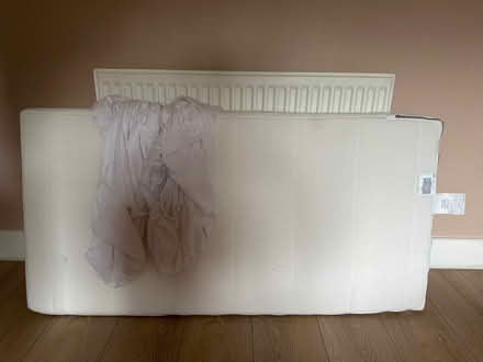 Photo of free Cot bed mattress & sheets (Stirchley) #1