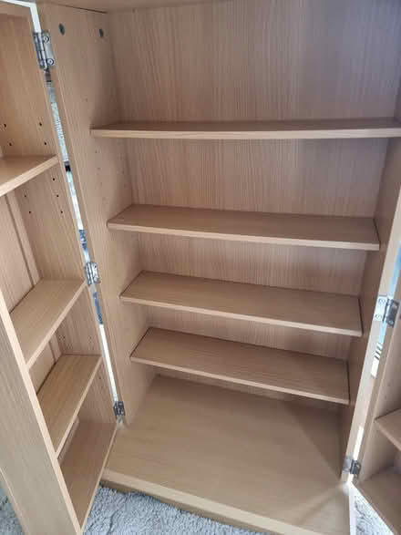 Photo of free Upright oak veneer storage cabinet (Bourne End SL8) #2