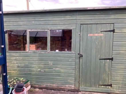 Photo of free 12 x 6 foot pentland wooden shed (Eversley RG40) #1