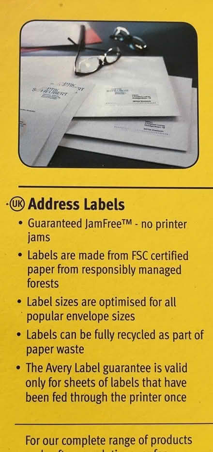 Photo of free AVERY ADDRESS LABELS 99.1 x 38.1mm (LE7 9 Scraptoft) #3