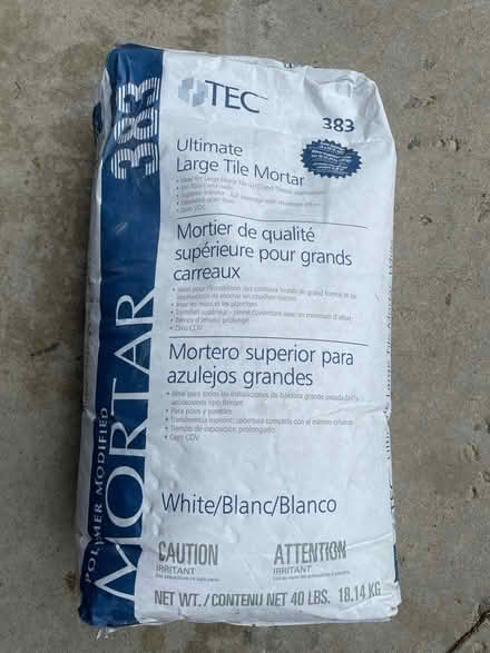 Photo of free Large Tile Mortar (Plymouth Twp - Joy & Beck) #1