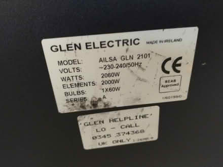 Photo of free Glen electric heater (Salfords, Redhill RH1 5) #2