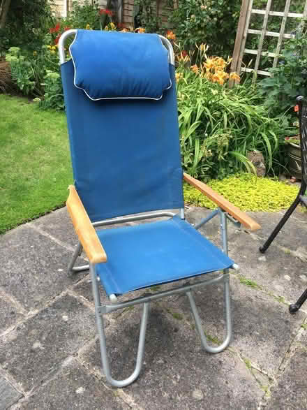Photo of free Two blue garden chairs (Malvern Wells WR14) #1